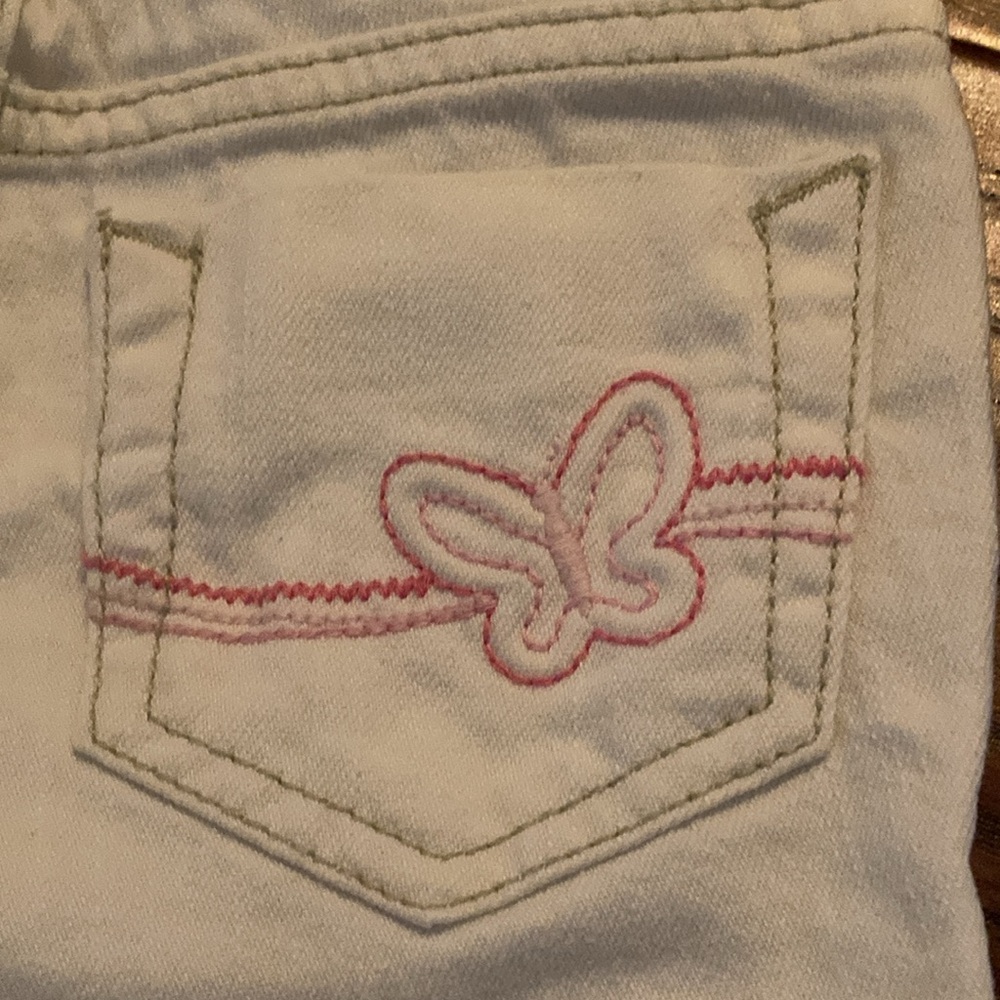 OshKosh B'gosh Cream Girls Cropped Jeans